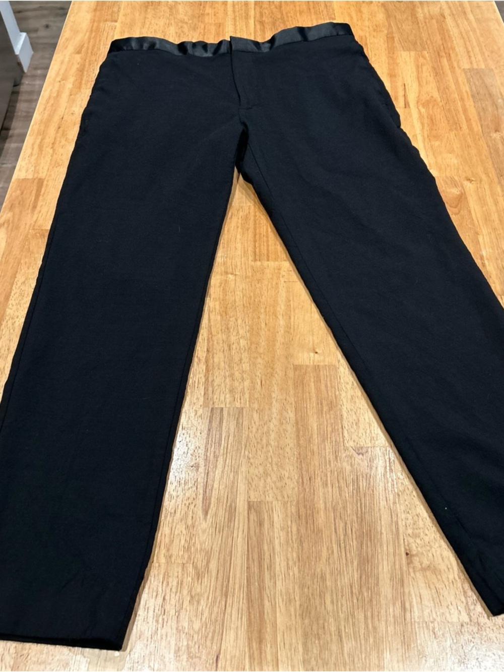 Theory Men's Black Pants 98% Wool Dress Trousers 32X 27.5 Slim Fit Flat Front